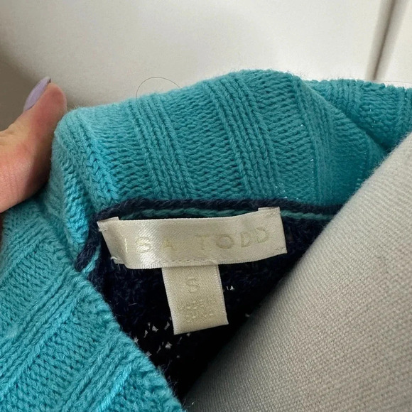 Lisa Todd Cotton/Cashmere Crewneck Sweater Sz. S - Picture 3 of 5